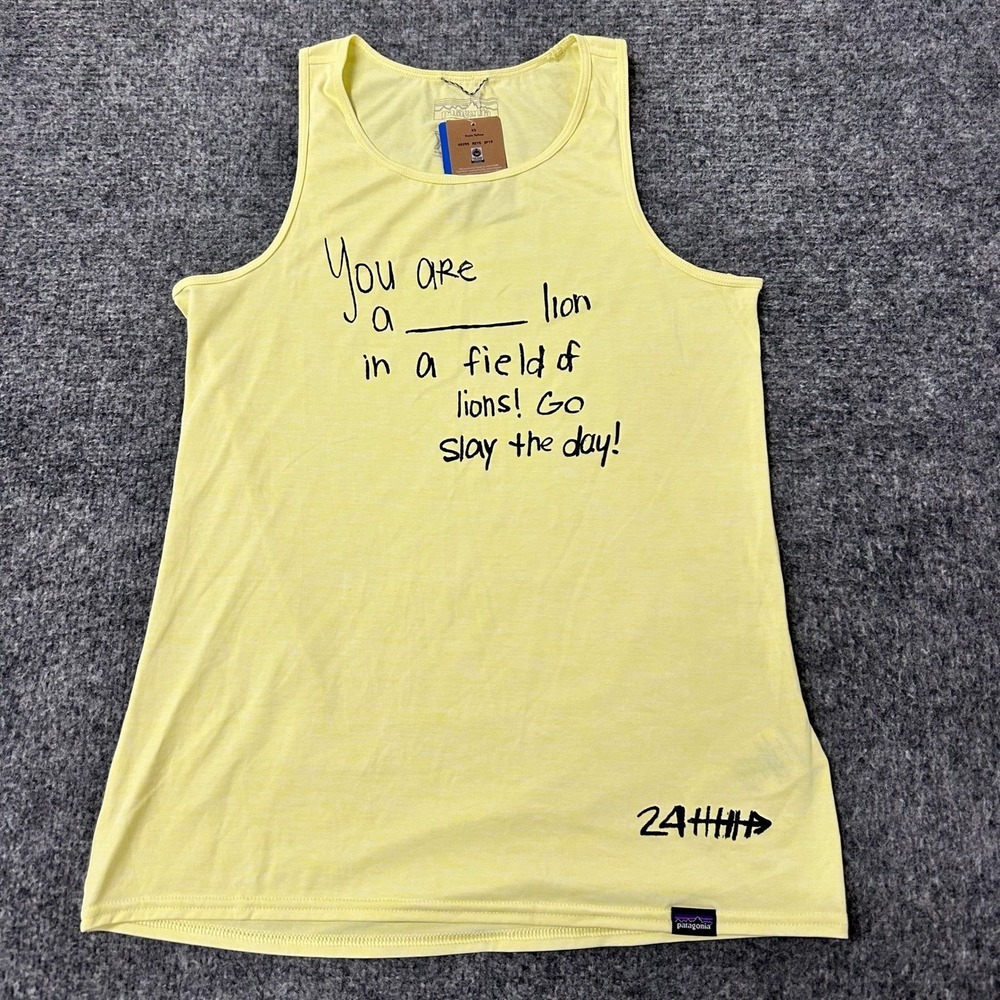 Patagonia Tank Top Womens XS Yellow Capilene Cool Daily Graphic Stretch Athletic